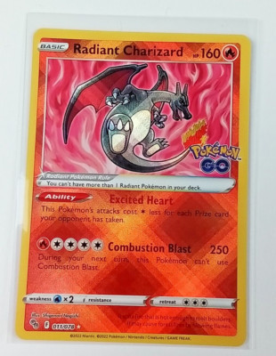 Radiant Charizard 11/78 Reverse Holo Rare Pokémon GO Card 2022 | eBay