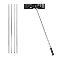 20 FT Home Aluminum Snow Roof Rake Adjustable Sectional Snow Removal Tool Handle