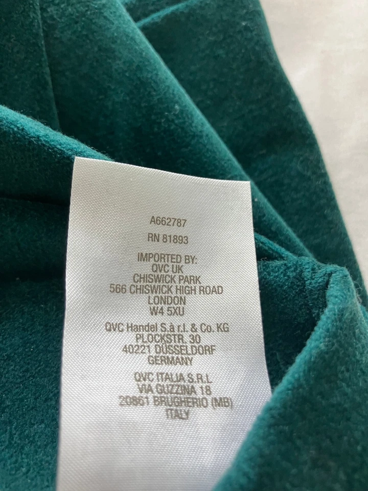 Pantalón Denim & Co Terciopelo Elástico Pierna Recta Verde Talla Pequeña A662787 Foto 3 de 4