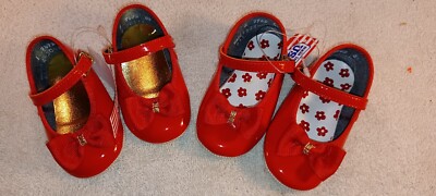 Baby's First  Red Baby Shoes Sizes 1 & 2
