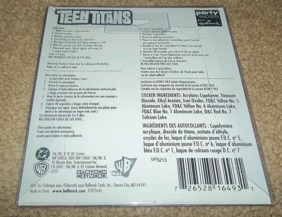 Nuevos TATUAJES TEMPORALES ADOLESCENTES TITANES Cumpleaños SUMINISTROS PARA FIESTAS Favores Robin, CYBORG + Foto 2 de 2