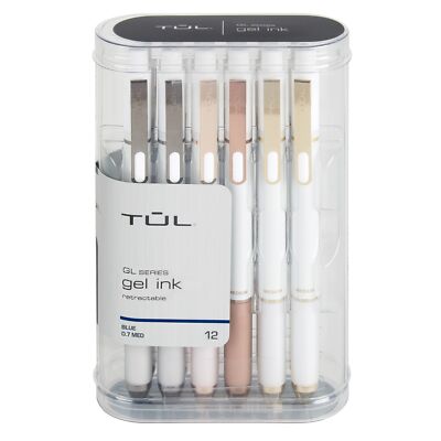 TUL Retractable Gel Pens, Medium Point, mm, Blue Ink, Pack Of