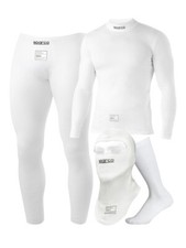 SPARCO RW-4 Underwear Set Top Long Johns Balaclava Socks White FIA 8856-2018