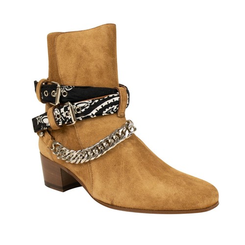 NIB AMIRI Brown Suede Bandana Buckle 