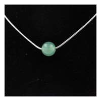 Steine Und Mineralien. Halskette Mit 1 Perle Aventurin 8 Mm Kette Aus Edelstahl