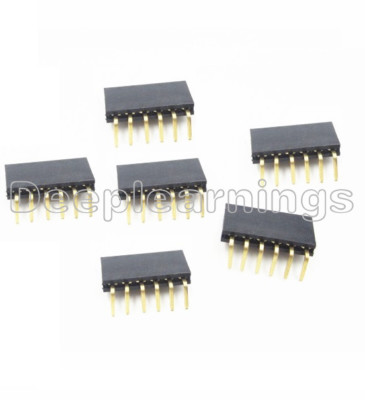 20PCS 2.54mm Pitch 1x6Pin Header Right Angle Female Single Row Socket Connector