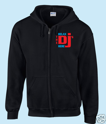 Zippered Hooded Sweat Shirt, Music, Business, Professional, Disk Jockey, DJ,