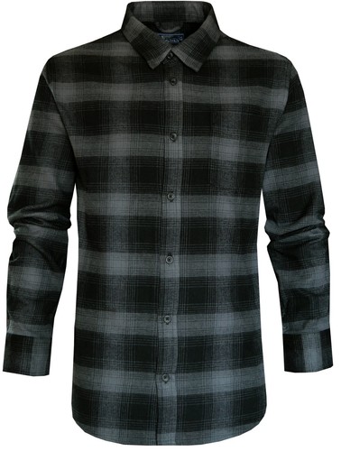 Plaid Flannel Shirt Lumberjack Yarn Dyed Check Brushed 100% Cotton with Pocket - Picture 4 of 7