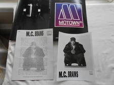 1992 "M.C. BRAINS" OFFICIAL PHOTO BIOGRAPHY PRESS KIT/FOLDER-MOTOWN