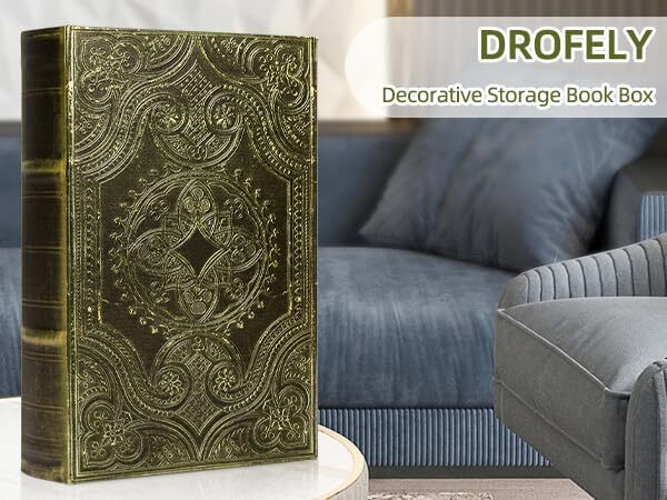 Decorative Book Boxvintage Style Fake Book Box Faux Leather Embossing Box12" La