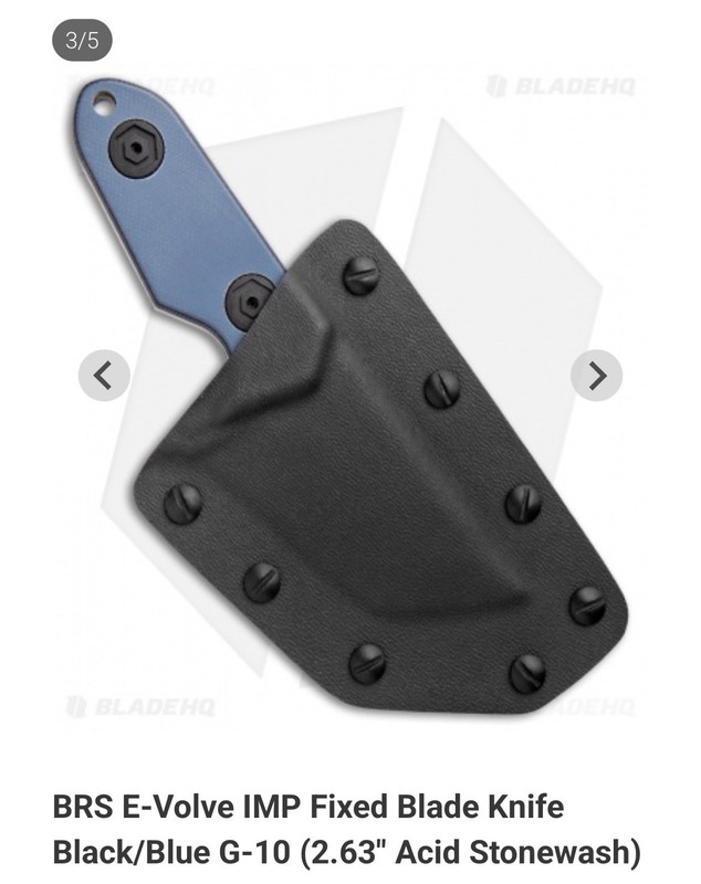 BRS (blade RunnerS Series) E-Volve IMP Fixed Blade 2.63” Acid Stonewashed 