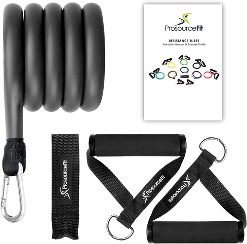 Single Stackable Resistance Bands with Door Anchor and Exercise Guide, 8-12 LB, - Picture 10 of 12