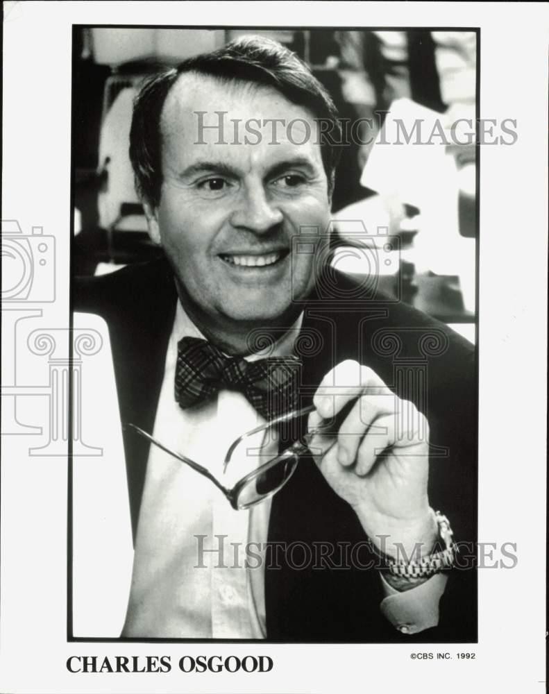 1992 Press Photo Radio And Television News Commentator, Writer Charles Osgood