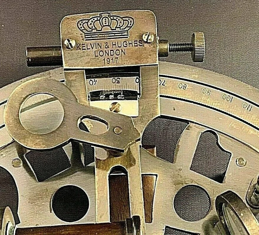 Sextante náutico vintage marítimo latão Kelvin Hughes Londres presente de Natal - Imagem 4 de 4