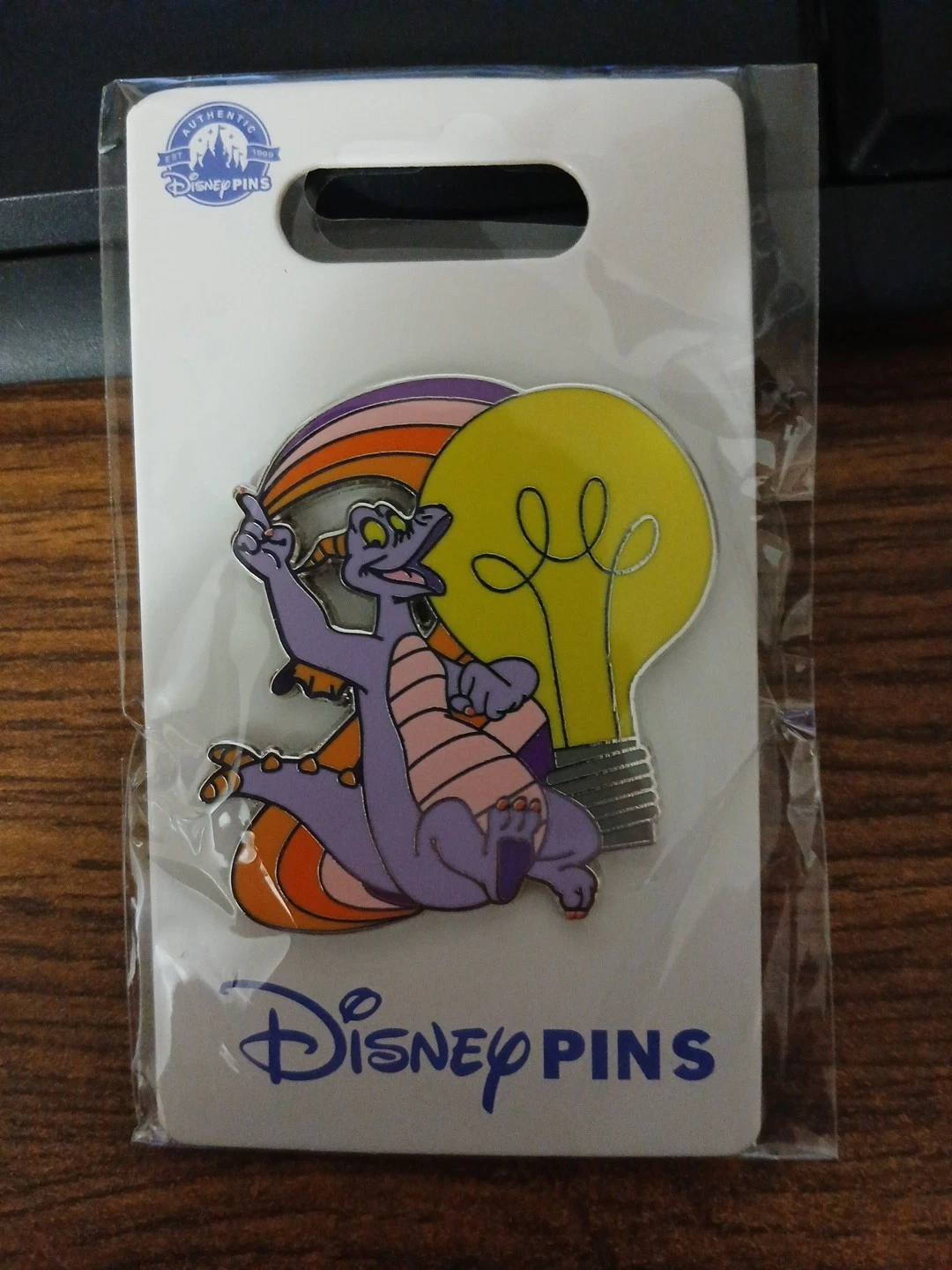 Disney Figment Pin EPCOT Dragon Lightbulb Rainbow Journey into Imagination Pin