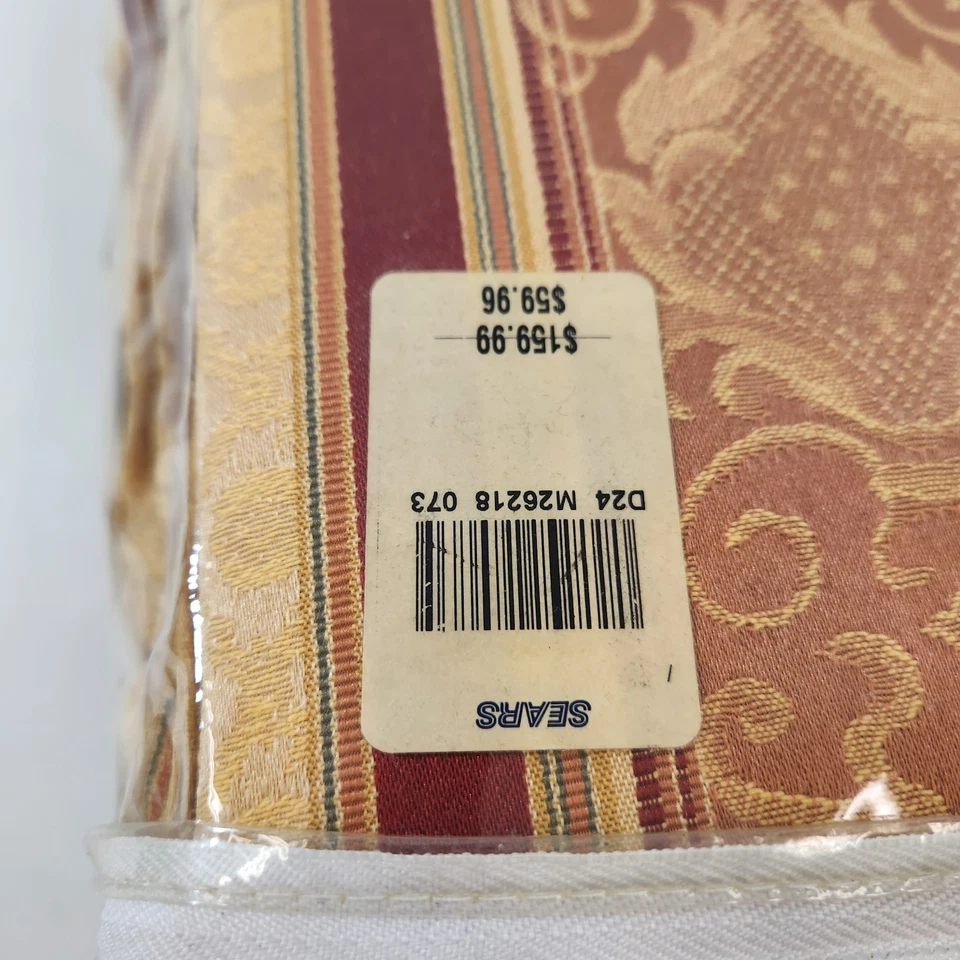 Juego de cortinas plisadas Sears Oxford dorado rojo tapiz barroco 72x84" NUEVO Foto 2 de 4