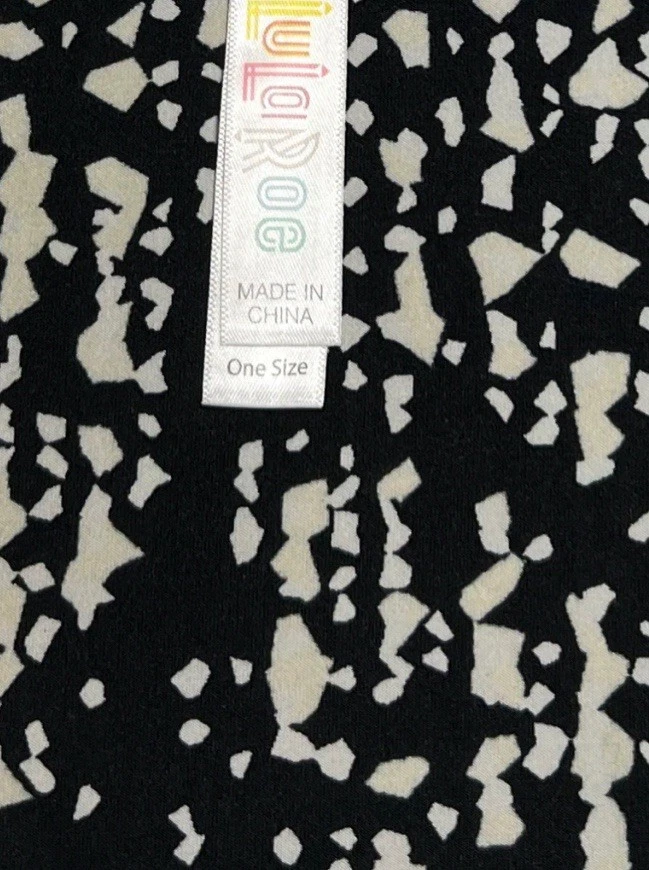 Леггинсы LuLaRoe OS один размер ЧЕРНЫЕ СЕРЫЕ современные с пятнами МОЗАИКА в горошек повседневные - Изображение 4 из 4