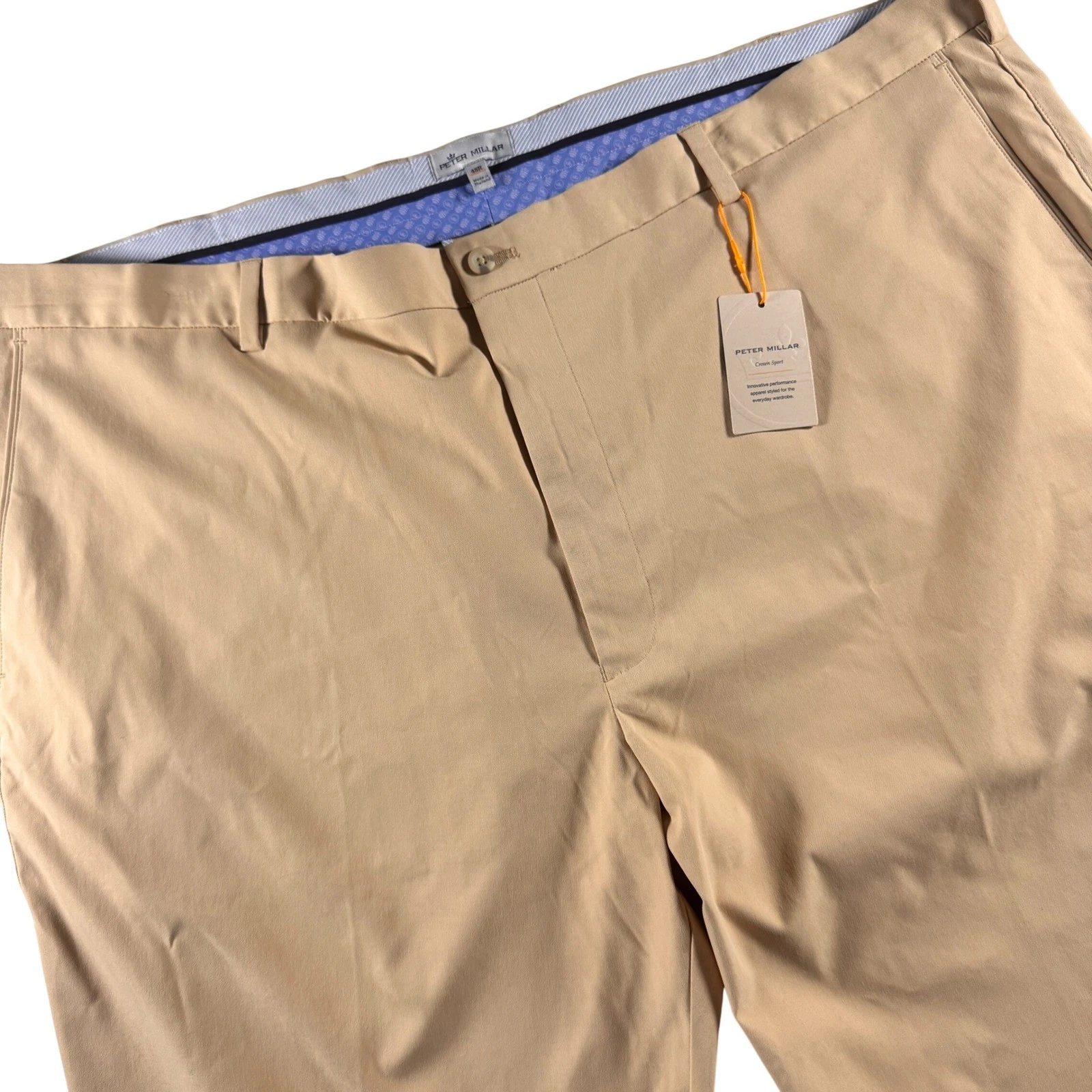 Peter Millar Crown Sport Pants Men 48x34 Khaki Performance Golf Trousers NEW