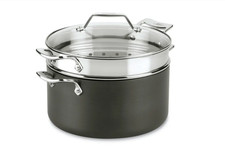 All-Clad Essentials Nonstick Cookware; Stockpot w M purpose Insert & lid 7 q