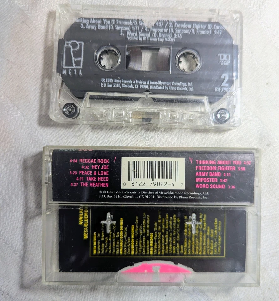 Black Uhuru - Now Dub - Cassette Tape - 1990 - Mesa Records - Image 2 of 3