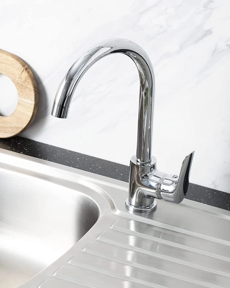 Bristan Cascade Cadence Kitchen Tap Chrome Single Lever + Fixings + Flexi Pipes - Image 4 of 4