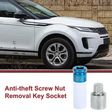 1Set Wheel Lock Lug Nut Type L Anti-theft Key Socket with Adapter for Land Rover