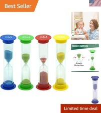 Colorful Sand Timer Set for Kids - 4 Acrylic Hourglass Clocks 1, 2, 3, 5 Min 
