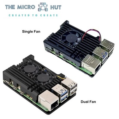 Aluminium Kühlkörper Gehäuse Kühler Lüfter für Raspberry Pi 5