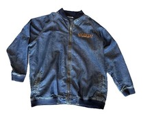 Y2K Rocawear Denim Hip Hop Urban Streetwear Embroidered Jayz Jacket Size 3XL