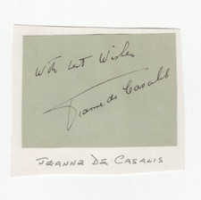Jeanne De Casalis (1891-1966) Signed Page / Autographed English Actress