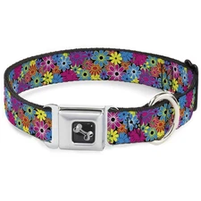 Buckle-Down Dog Collar Seatbelt Buckle Flower Blossom 13 to 18 Inches 1.5 Inc...