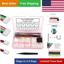 XH 2.54mm Connector Kit with pre-Crimped Cable Wire 2/3/4/5/6/7/8/9/10 Pin Ho...