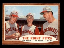 1962 Topps #263 Bob Purkey/Jim Turner/Joey Jay The Right Pitch NM/NM+ X3514757