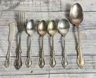 International Sterling Wild Rose .925 Set of 7 Spoons Fork Knife Sterling Silver