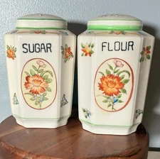 Vintage “Made in Japan” Sugar & Flour Shaker Set - Cottagecore Kitchen