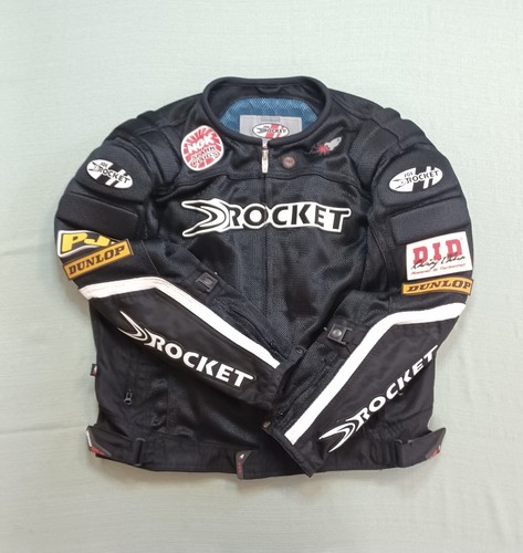 Joe Rocket Men's Armored Black Motorcycle Jacket Racing Patches Size Large - Picture 2 of 24