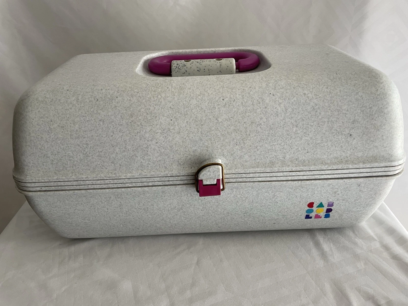 VTG Caboodle Two Tier Organizer with Drawer And Mirror Gray/pink