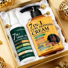 7-in-1 Hair Styling Cream Set for Frizz Control and Voluminous Style with Essent
