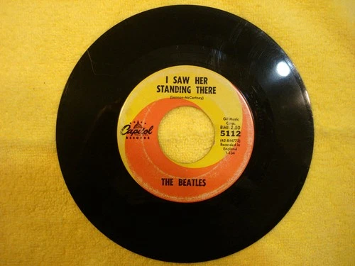 1964 THE BEATLES "I SAW HER STANDING THERE", "I WANT TO HOLD YOUR HAND" 45rpm 7"