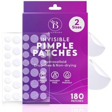 180 Pimple Patches for Face, Hydrocolloid Spot Cover, 2 Sizes Absorbs