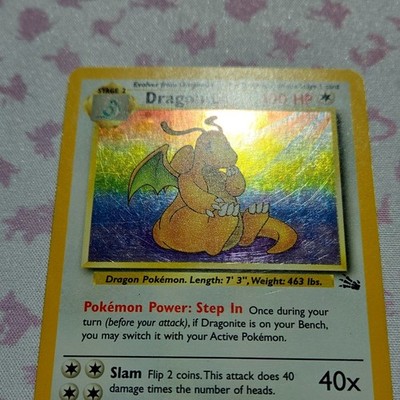 Pokémon TCG Dragonite Fossil Holo Rare 4/62 1999 100HP Wizards of