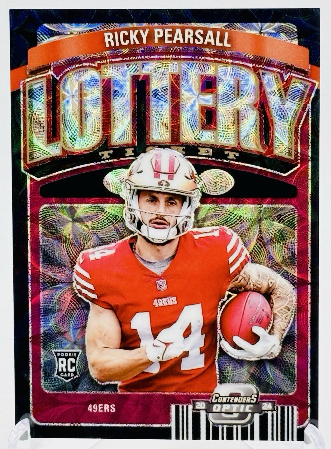 2024 CONTENDERS OPTIC RICKY PEARSALL BLACK SCOPE /25 LOTTERY TICKET RC