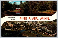 Greetings from Pine River Minnesota 1963 Vintage Postcard Unused MN