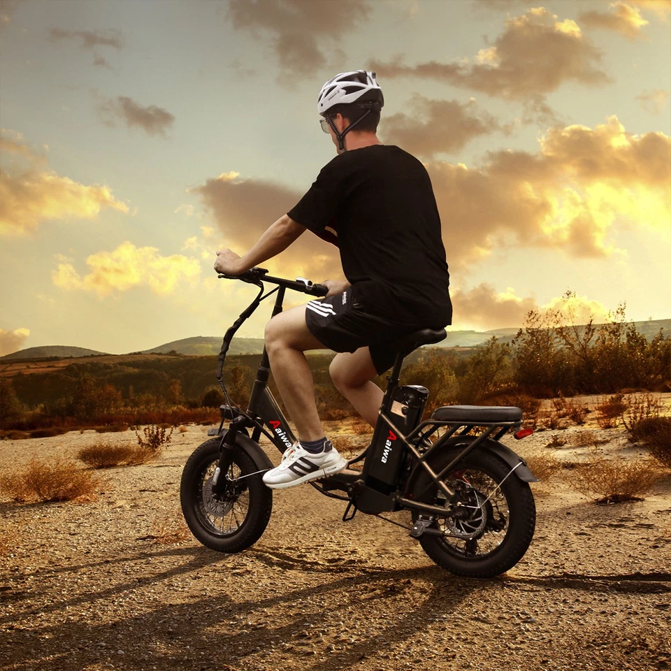 Bicicleta Eléctrica Plegable Axiniu 16" 750W Neumático Graso 30 MPH Bicicleta Eléctrica Playa Ciudad Ebike Foto 2 de 4