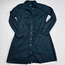 GAP Dress Womens Small Blue Long Sleeve Button Front Shirt Dress Midi Pockets