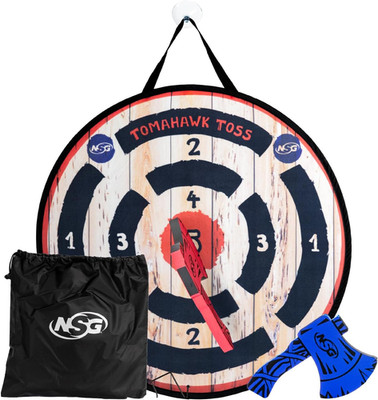 Tomahawk Toss - Foam Axe Throwing Game for Kids - Two Lightweight Axes with Larg