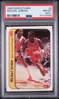 1986 FLEER STICKER #8 MICHAEL JORDAN ROOKIE RC PSA 8