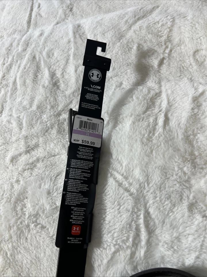 Cinturón Under Armour de cuero elástico marrón talla 38 nuevo con etiquetas Foto 3 de 4