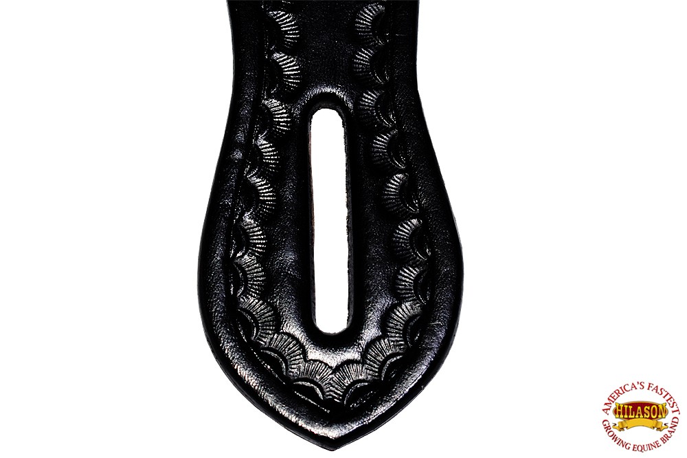 84HS Hilason Western Saddle Repair Leather Cinch Girth Holder Black