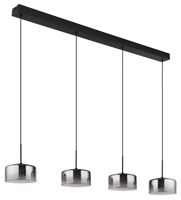 GLOBO BELINDA LED-Pendelleuchte Höhenverstellbar Rauchglas Metall Glas 105 x 150